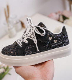Follow the black glitters sneakers met klittenband
