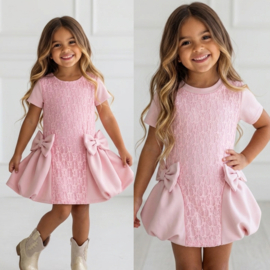 Soft Glam Bow Dress - roze