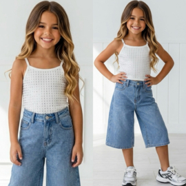 Sparkle Denim Culotte - blauw