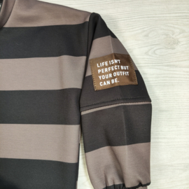 Bold Perfect Stripe Tracksuit - zwart/taupe