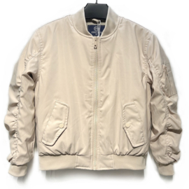 Smocked bomber jacket - beige