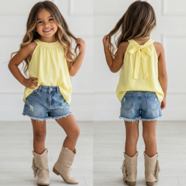 Summer yellow tie top