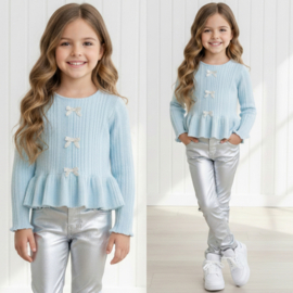 Your Sparkle Bow Peplum Shirt - blauw