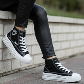 Hearts sneakers - Zwart