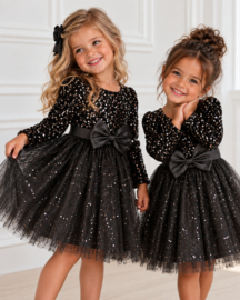 Shimmer Bow Dress - zwart