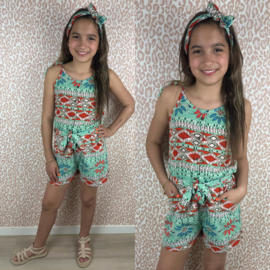Green & color playsuit
