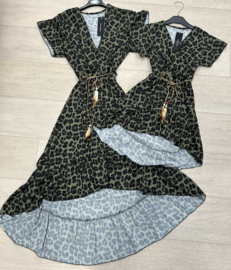 Green leopard dress - Mommy & me