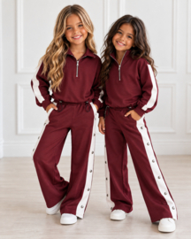Buttoned striped tracksuit - bordeaux