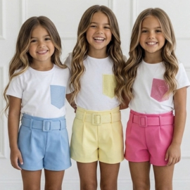 Bling Pocket Short Set - roze