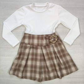 Classic Check Dress - wit 