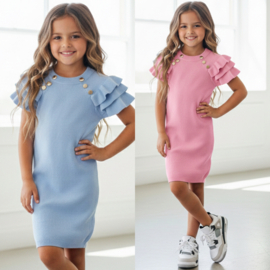 Ruffle chic dress - blauw of roze