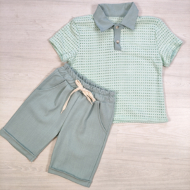 Waffle Polo Summer Set - mint
