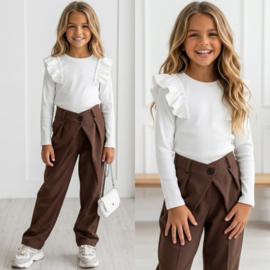 Bagged ruffled longsleeves - wit