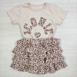 ICONIC Leopard Ruffle Set - beige (verzenddatum 24 apr)
