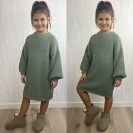 Lovely knitted dress - legergroen