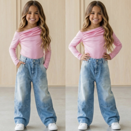 Chic One Shoulder Top - roze