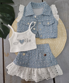 Jolie denim baby set
