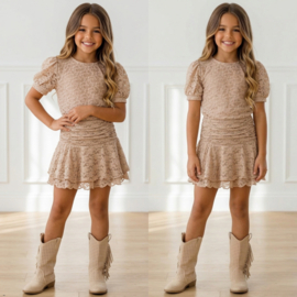 Rosie Lace Skirt Set - beige
