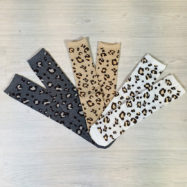 Leopard Knee socks - White