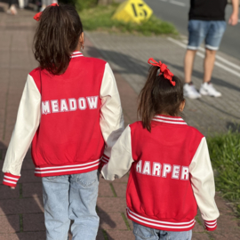 Red baseball jacket (gepersonaliseerd)