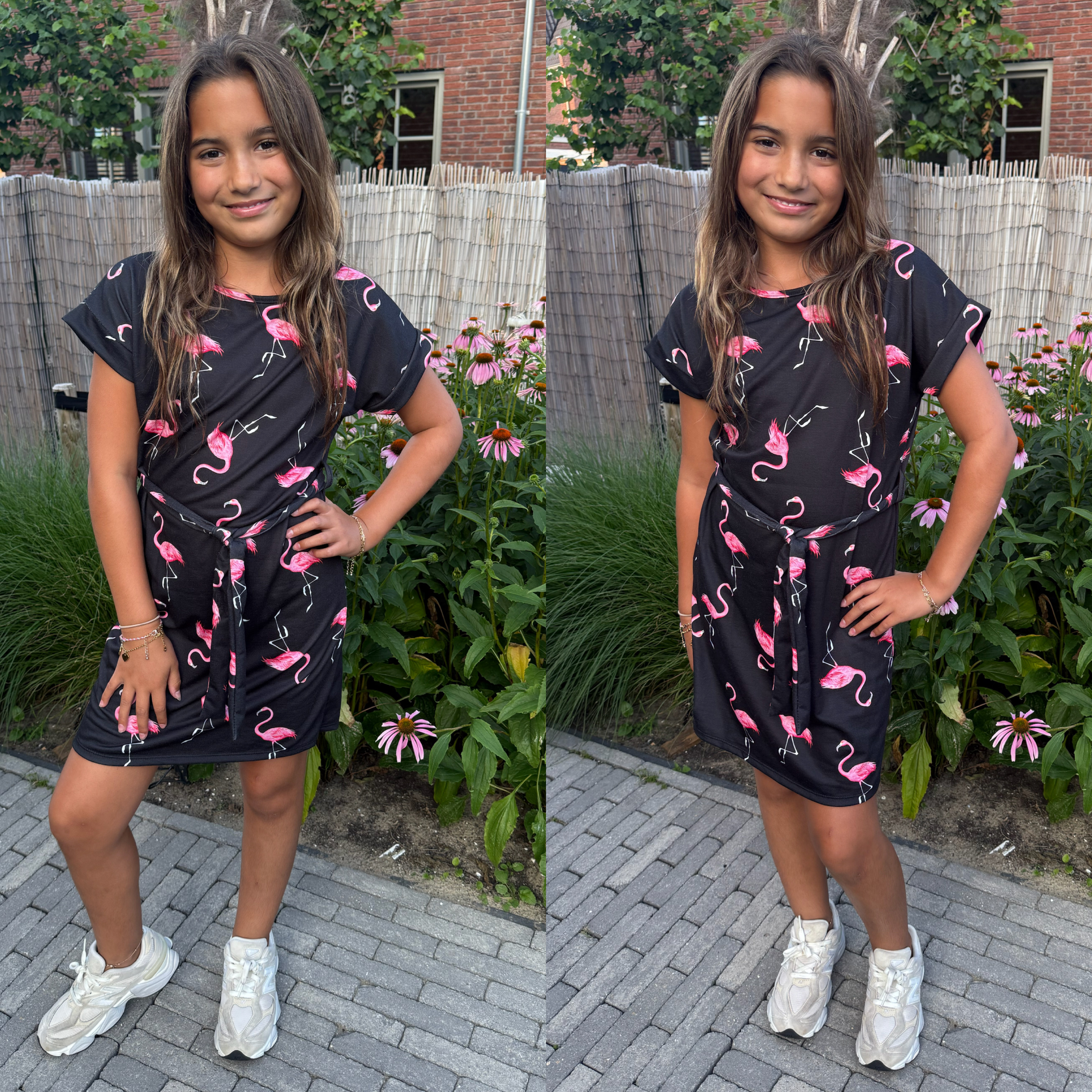 Black flamingo dress