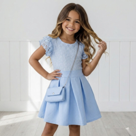 Glitter Bloom Party Dress- blauw