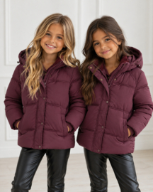 Winter puffer jacket - burgundy