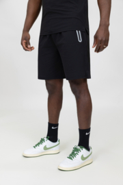 Zip polo twinning set - zwart