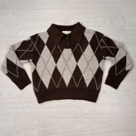Classic Diamond Knit Polo - bruin