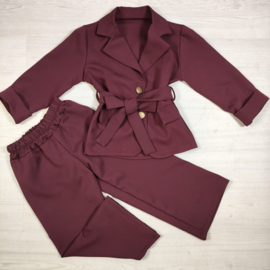Boss Babe Blazer Set - bordeaux