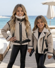 Aviator teddy jacket - beige