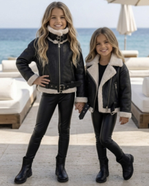Aviator teddy jacket - zwart  
