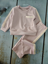 Tiny Hearts wide leg Set - roze (verzenddatum 9 okt)