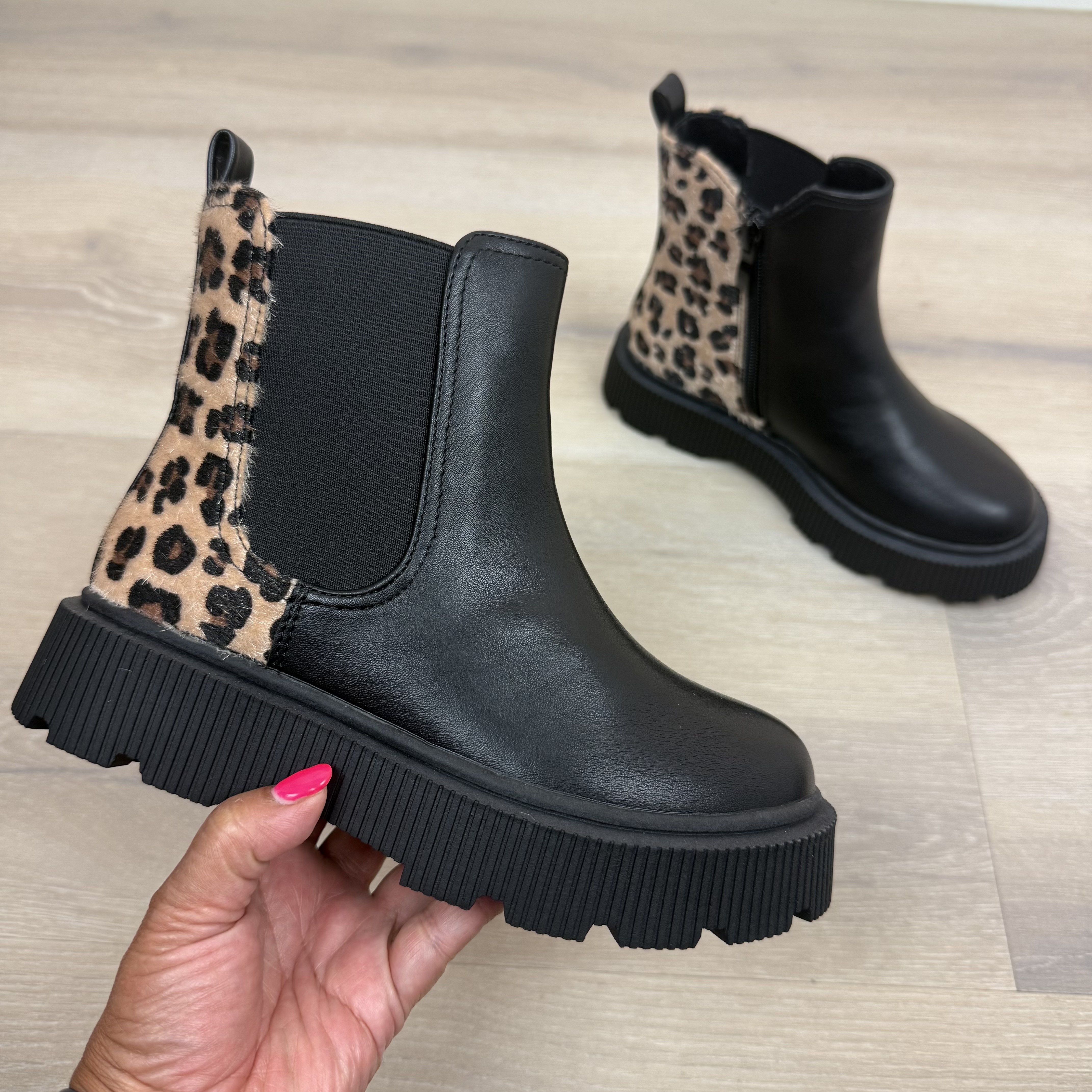Leopard & black boots