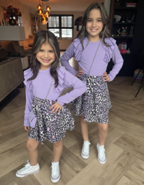 Bagged & leopard skirt set - purple