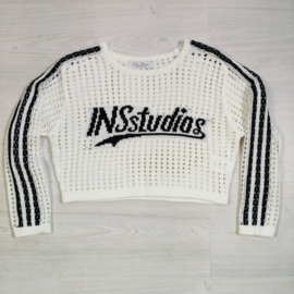Street Knit Crop Sweater - wit