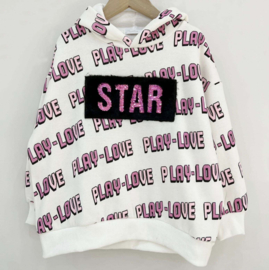 Love star hoody - white