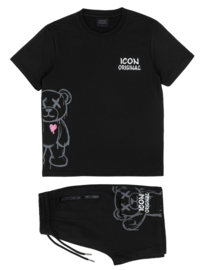Icon heart bear set - zwart