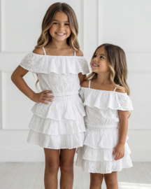 Broderie ruffle set - wit