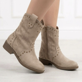 Studded cowboy boots - Taupe (verzenddatum 24 apr)