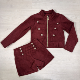 Beat It Velvet Skort Set - bordeaux