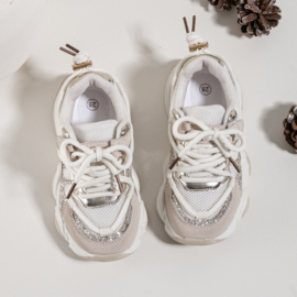Glitter crush sneakers - goud/beige