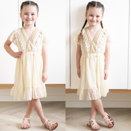 Tassel & Lace dress - Creme