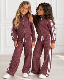 Sporty Chic Check Set - Bordeaux/wit