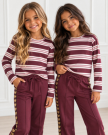 Vintage Stripe Longsleeve - bordeaux/roze