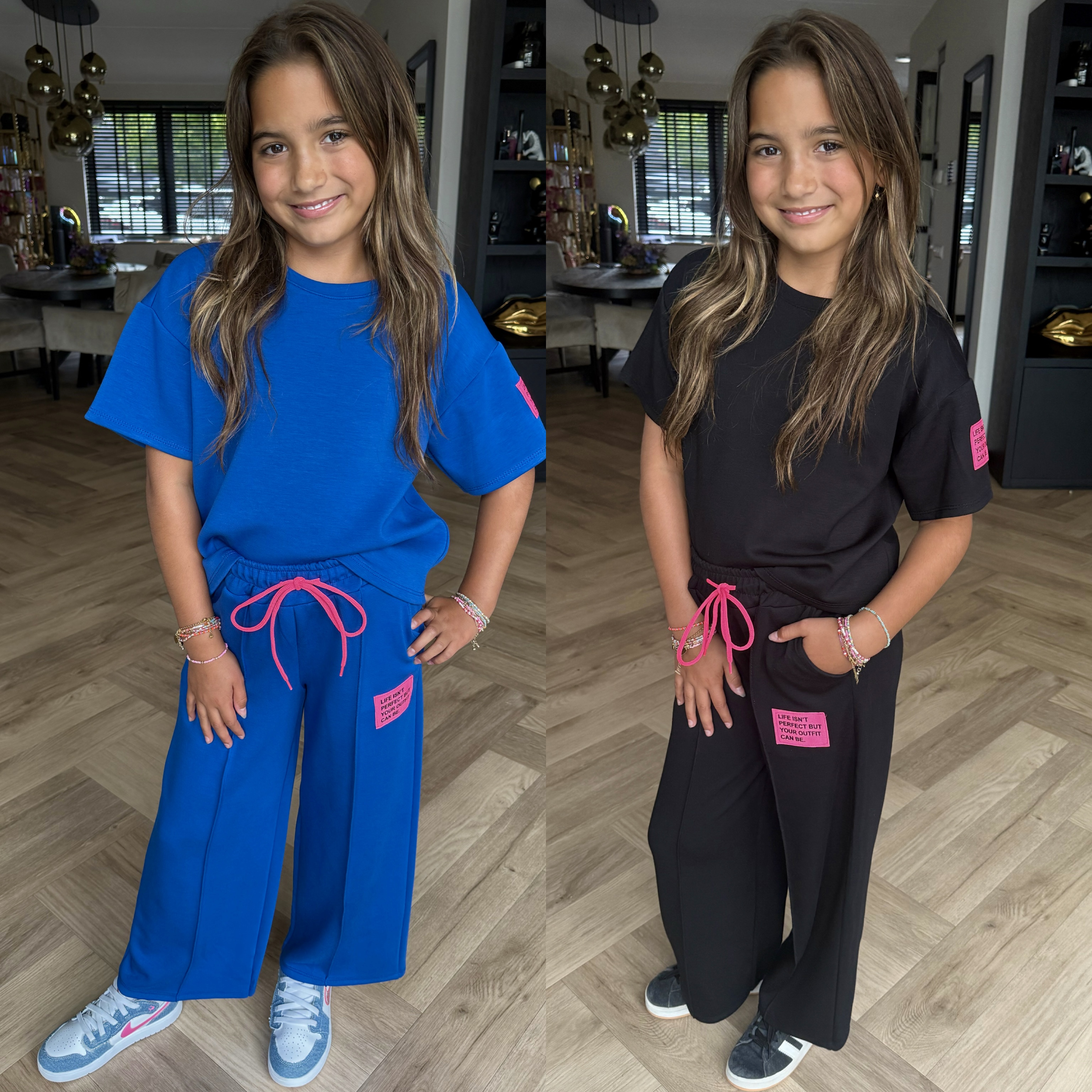 Comfy life pantalon set - zwart of blauw