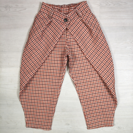 Checkered twist pants - terracotta