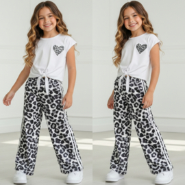 Heart & leopard set - grijs