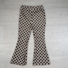 Retro Bloom Flared Pants - bruin/crème