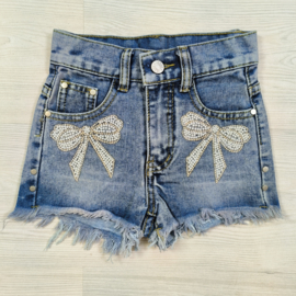 Bows & studs denim short